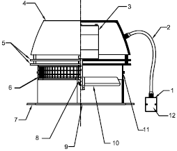 RS Chimney Fan sketch, enervex schematic, exhausto schematic, exhausto RS sketch