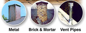 Chimney chase surrounds and enclosures... replace or cover existing surrounds, chimneys or flue pipe systems
